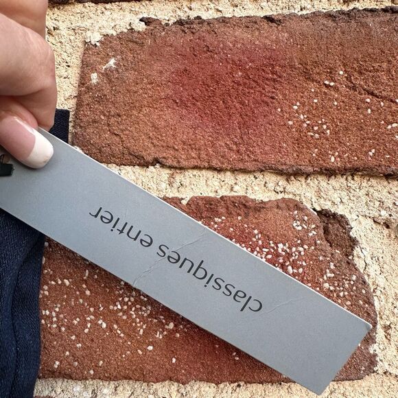 Classiques Entier $229 Women's Linen Flare Trouser pants Navy Blue Size 12 NWT - Picture 3 of 9